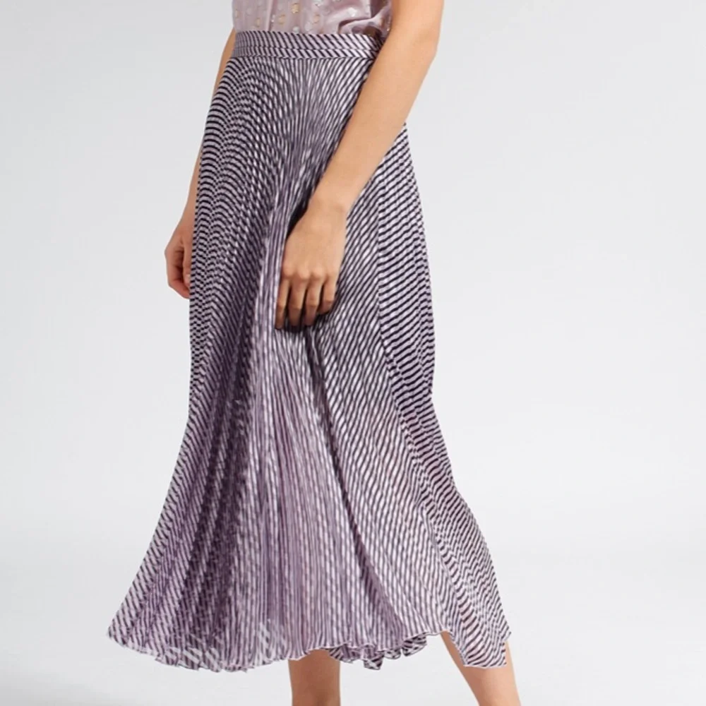 Birgitte Herskind Nessa Pleated Skirt Midi Striped - Picture 1 of 9